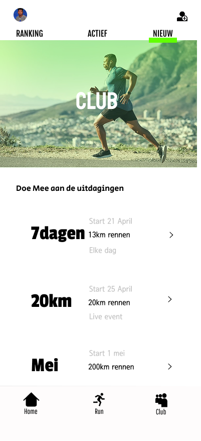 App — Club community en uitdagingen